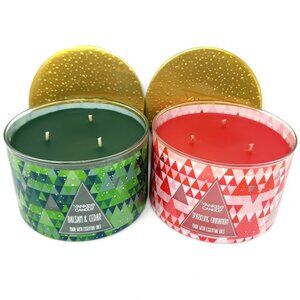 Sparkling Cinnamon & Balsam and Cedar 3 Wick Candle Yankee Candle 18 oz New